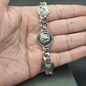 Women's Silver-Tone Medallion Chain Bracelet